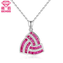 Load image into Gallery viewer, 2018 Choker Triangle Geometric Pesionality Nature Gem Stone Pendant Necklace 925 Sterling Silver Charm Chain Women Jewelry