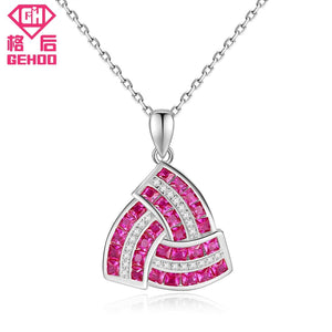 2018 Choker Triangle Geometric Pesionality Nature Gem Stone Pendant Necklace 925 Sterling Silver Charm Chain Women Jewelry