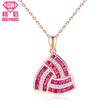 Load image into Gallery viewer, 2018 Choker Triangle Geometric Pesionality Nature Gem Stone Pendant Necklace 925 Sterling Silver Charm Chain Women Jewelry