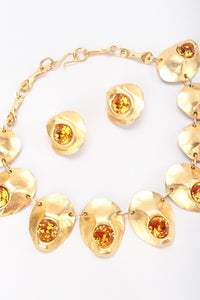Modernist Oyster Collar Necklace & Earring Set