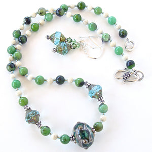 Finley: Green Stone Statement Necklace
