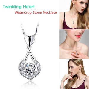 Twinkling Heart Waterdrop Stone Necklace-BUY 1 & GET 1 FREE TODAY!