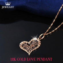 Load image into Gallery viewer, 18k Pure Gold Pendants Heart Shape Charm Au750 Rose Fine Jewelry Fashion Classic Women Girl Gift Hot Selling Simple 2017 New