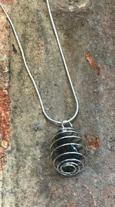 Hematite Stone Wire Wrapped Necklace
