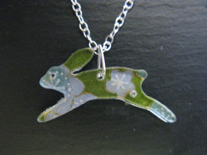 Running Hare Design Reversible Necklace