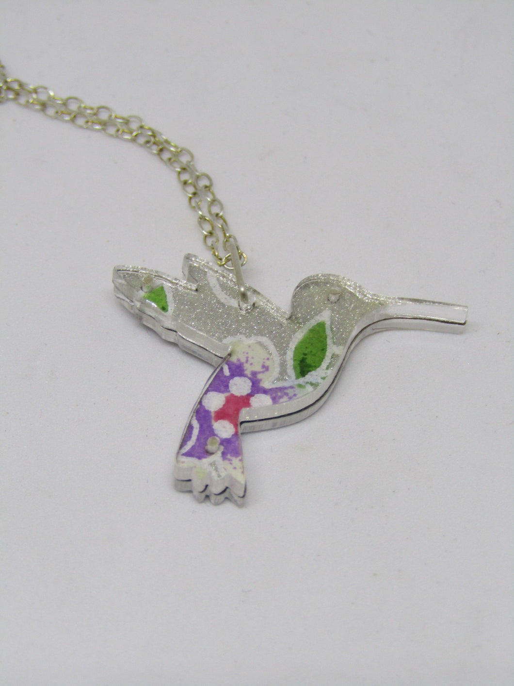 Hummingbird Design Reversible Necklace