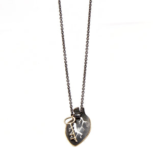 Golden Key and Heart Necklace by Luana Coonen
