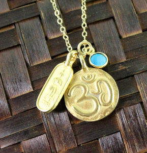 Reversible Gold Buddha Necklace