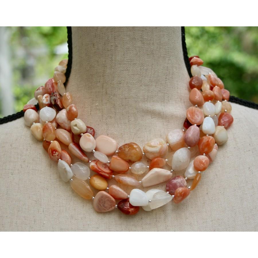 Fire Opal Five Strand Necklace