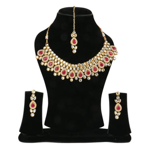 22K GoldPlated Kundan Pearl Necklace for Women