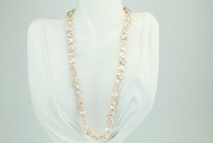 Pink Keshi Pearl Necklace 18"