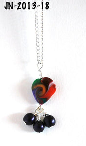 Swirled Heart Necklace on a Chain Necklace, Handmade Necklace, Fashion Jewelry