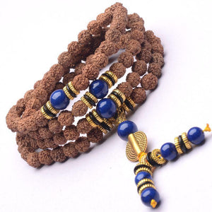 8mm 108 Wood Beads Tibetan Buddhist Prayer Rosary Meditation Mala Bracelet