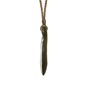 New Zealand Greenstone Barbed Fish Hook Necklace