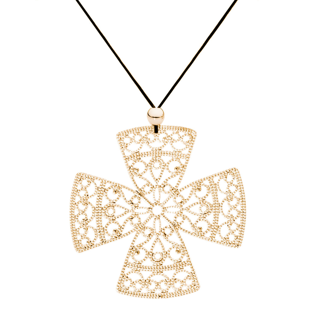 Lacey YG Cross Necklace