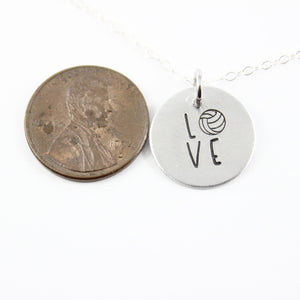 Volleyball Love Necklace - Sterling Silver