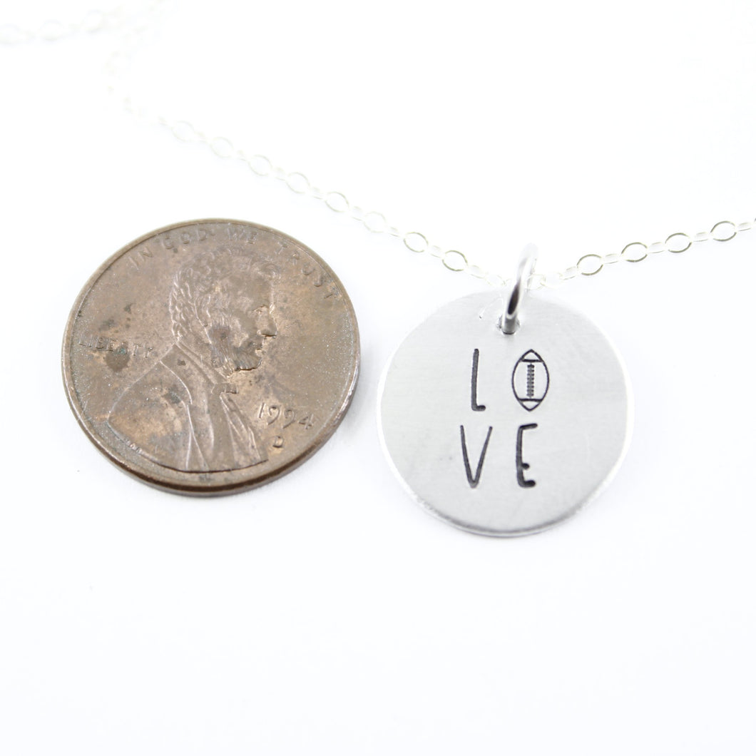 Football Love Necklace - Sterling Silver