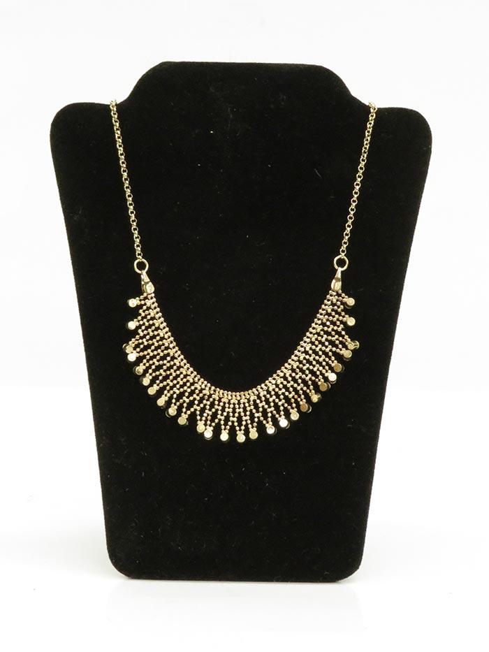 Gold Plated Mesh Rhinestones Necklace NC0296