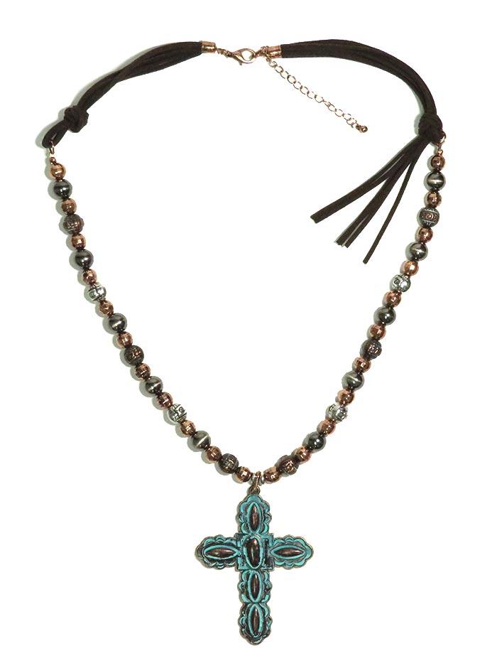 Turquoise Cross Necklace NC50053