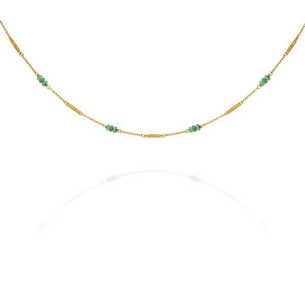 Quinn Emerald Necklace, Gold