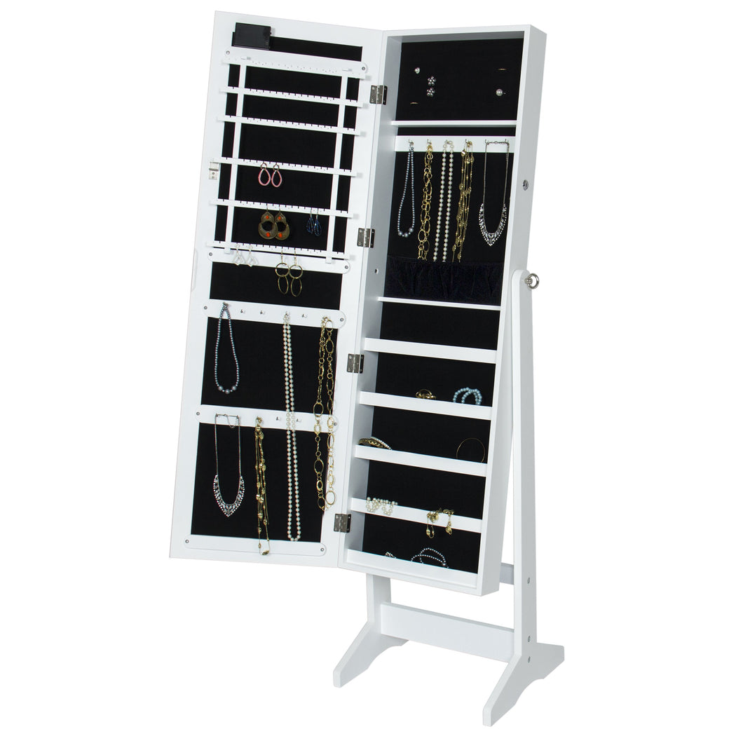 Mirrored Jewelry Armoire Cabinet w/ LED Lights