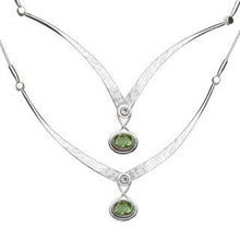 Load image into Gallery viewer, Silver Gemstone Kauai Necklace