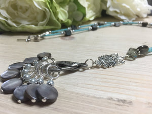 Owl Stitch Marker Necklace With Stitch Markers