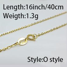 Load image into Gallery viewer, 1.3g to 2.0g 18k gold O Chain necklace for women Au750 16 18inch (45cm) yellow gold color Hot sale for fine jewelry