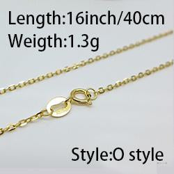 1.3g to 2.0g 18k gold O Chain necklace for women Au750 16 18inch (45cm) yellow gold color Hot sale for fine jewelry