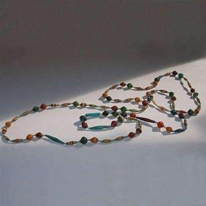 Long Glossy Recycled Paper Necklace - Afrika Pamoja