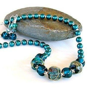 The Deep: 18" Teal Necklace Set