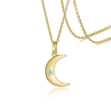 Load image into Gallery viewer, Elegant Moon Star Pendants for Women Gold Color Coin Necklace Chic Holiday Collier