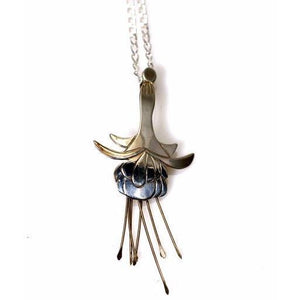 Sterling Silver Fuchsia Pendant Necklace