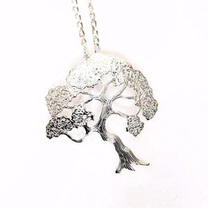 Sterling Silver Arbutus Tree Pendant Necklace