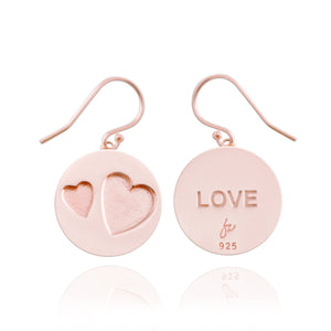 Me & You Sterling Silver with Rose Gold finish Earrings
