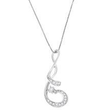 Load image into Gallery viewer, 10K White Gold 1/4 CTTW Round-cut Diamond Sparkling Spiral Pendant Necklace (I-J, I2-I3)