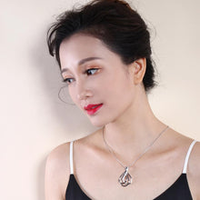 Load image into Gallery viewer, Braided CZ Pendant Necklace for Women Rhodium Color Drop Ship Fashion