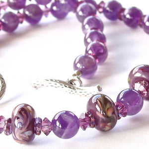 Provence: Amethyst Necklace with Art Glass