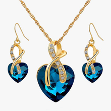 Load image into Gallery viewer, Crystal Gem Heart Necklace Set