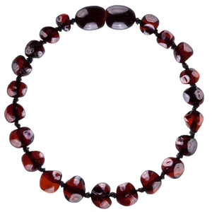 Baby Amber Bud Anklet Dark Cherry