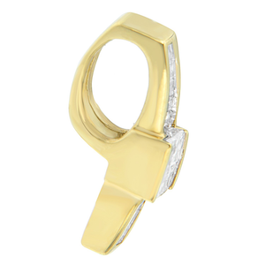 14K Yellow Gold 1ct. TDW Baguette and Princess-cut Diamond Pendant Necklace (G-H,VS1-VS2)