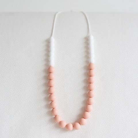 Peachtree Teething Necklace Two-toned White Peach