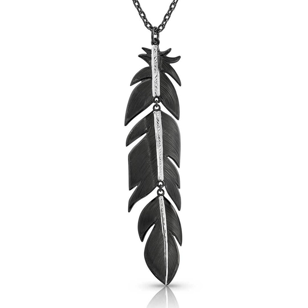Montana Silversmiths Moonlit Melody Large Feather Necklace