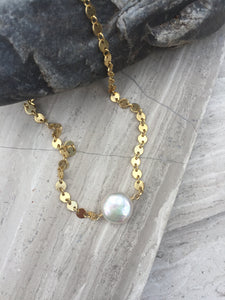 Dime Pearl Flash Necklace