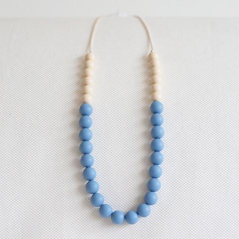 Peachtree Teething Necklace Two-toned Blue Biscotti