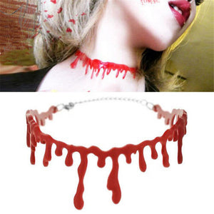 Halloween Horror Blood Drip Necklace Fake Blood Vampire Fancy Joker Choker Costume Red Necklaces