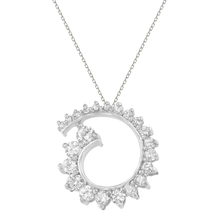 Load image into Gallery viewer, 10K White Gold 1 CTTW Round Cut Diamond Curve Pendant Necklace (H-I, I1-I2)