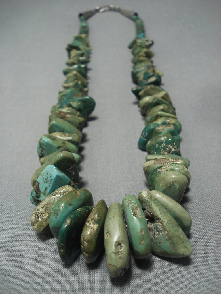 Early Vintage Navajo Royston Turquoise Sterling Native American Jewelry Silver Necklace Old Early Vintage Navajo Royston Turquoise Sterling Native American Jewelry Silver Necklace Old