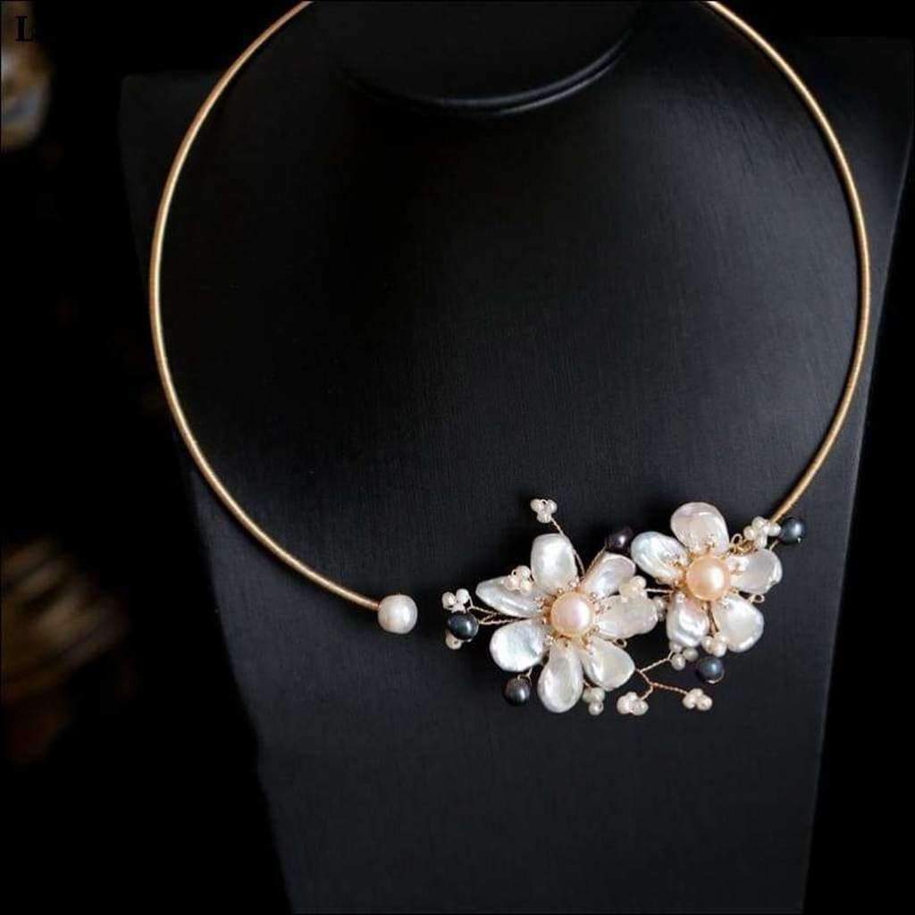 Floral Design Freshwater Pearl Choker