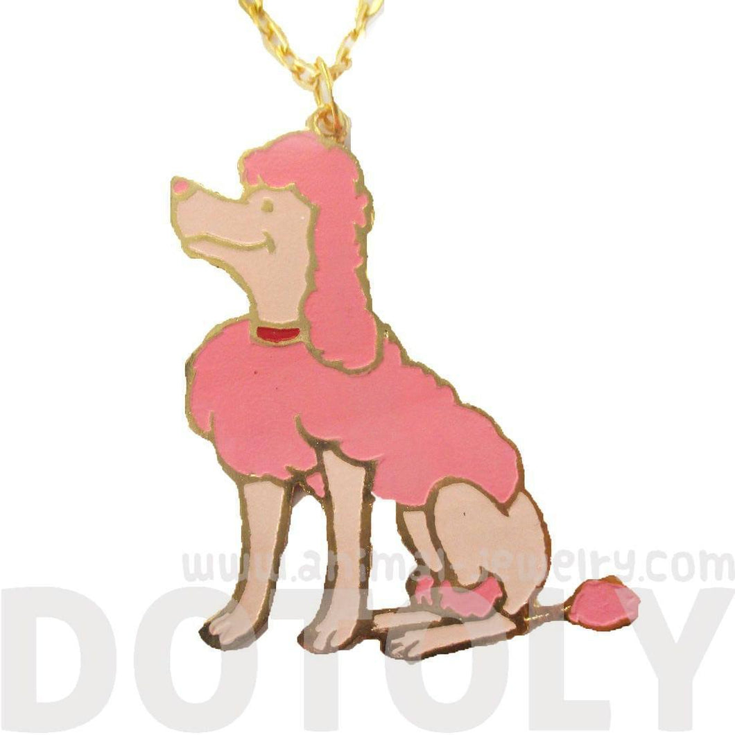 French Poodle Puppy Dog Shaped Animal Pendant Necklace | Limited Edition